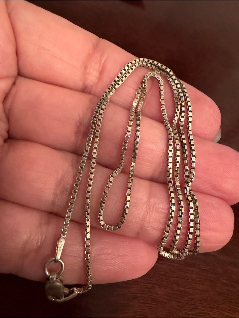 925 sterling silver light weight chain necklace vintage